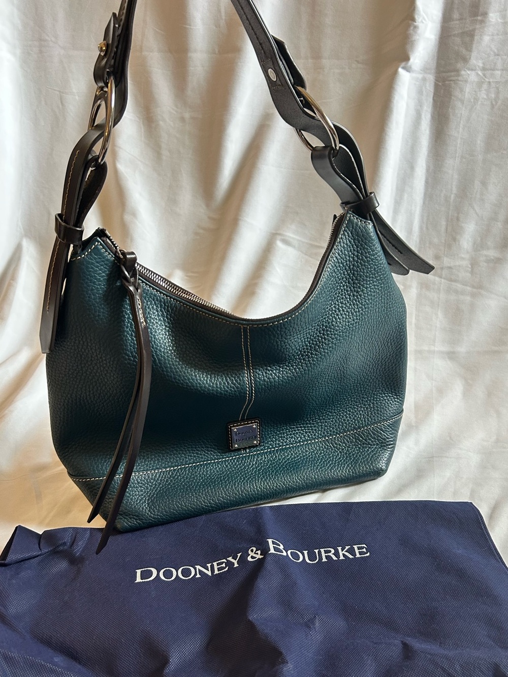 Dooney & Bourke Deep Teal Pebbled Leather Shoulder Bag